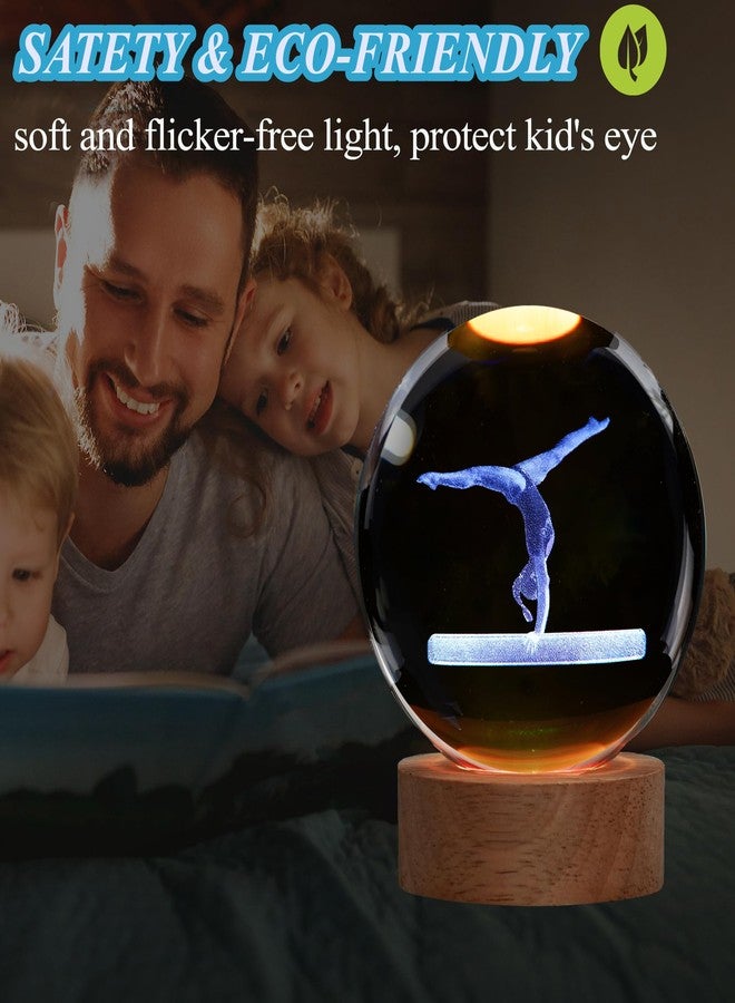 POSSHE Gymnastics Night Light, Gymnastics Gifts for Girl, Gymnastics 3D (3.15 in) Crystal Ball Night Light with Remote Upgraded Lamps with 16 Color for Birthday Xmas Cool Room Decor for Boys Girls - Image 5